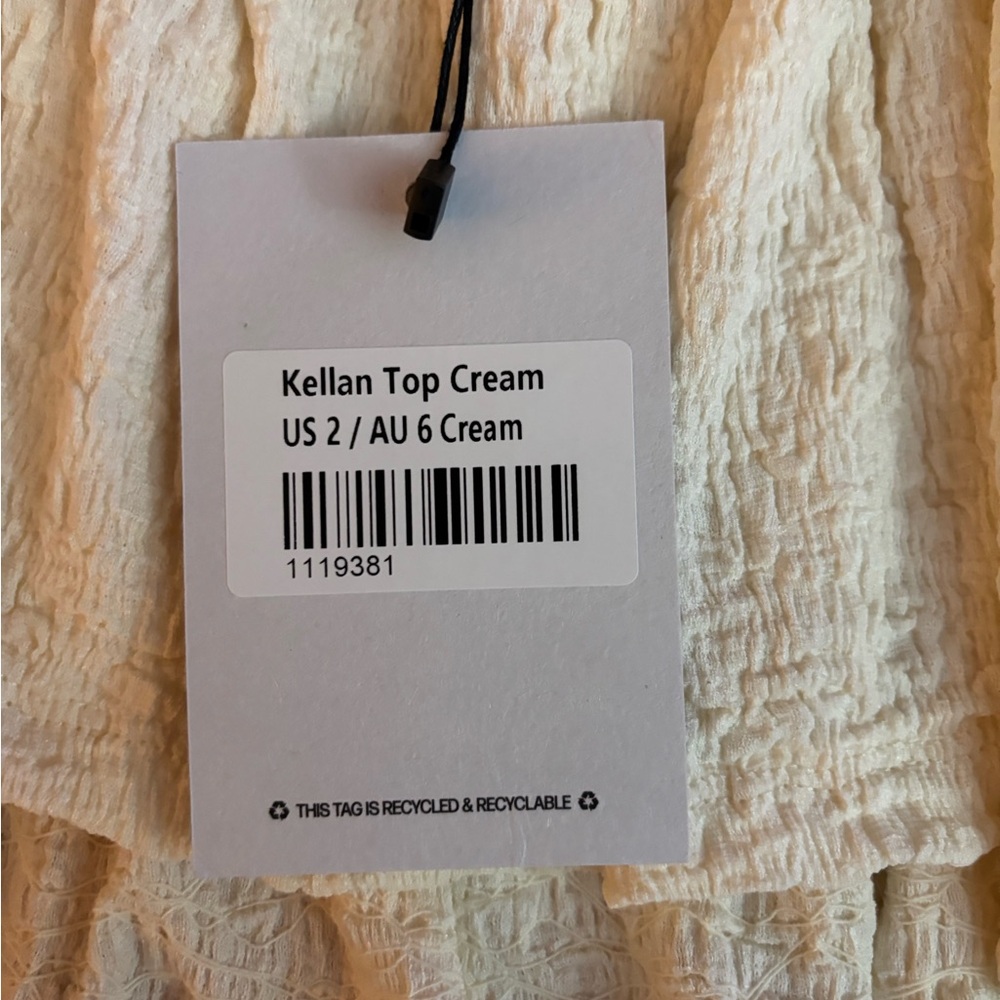 Cream Ruffled Women's Top - Picture 3 of 3